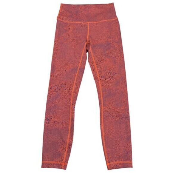 Lululemon Wunder Train High-Rise Tight 25" Crackle Glaze Vintage Orange 6 - Picture 4 of 9